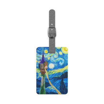 Disney Tanged Starry Night Custom Polyester Saffiano Rectangle White Luggage Tag Card Insert