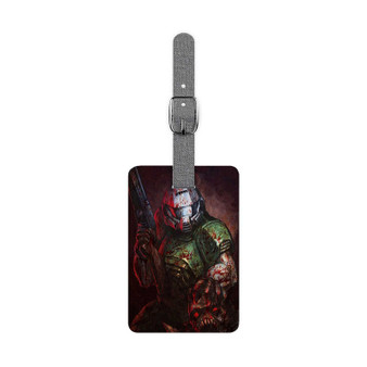 Doom Marine Custom Polyester Saffiano Rectangle White Luggage Tag Card Insert