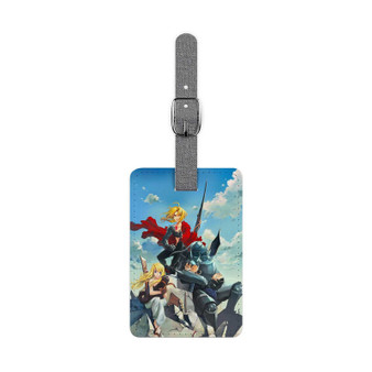 Edward Elric Alphonse Elric Winry Rockbell Fullmetal Alchemist B Custom Polyester Saffiano Rectangle White Luggage Tag Card Insert