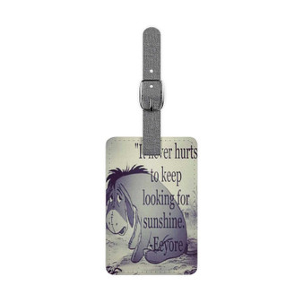 Eeyore Winnie The Pooh Quotes Custom Polyester Saffiano Rectangle White Luggage Tag Card Insert