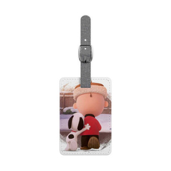 Friends Snoopy and Charlie Brown Custom Polyester Saffiano Rectangle White Luggage Tag Card Insert