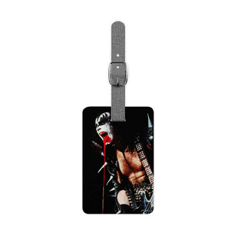 Gene Simmons Spittin Kiss Band Custom Polyester Saffiano Rectangle White Luggage Tag Card Insert