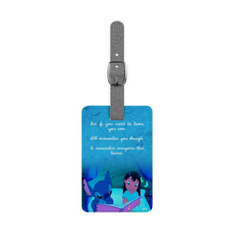 Lilo and Stitch Disney Quotes Custom Polyester Saffiano Rectangle White Luggage Tag Card Insert