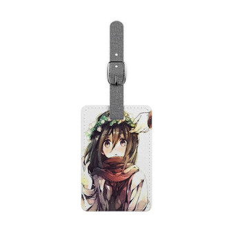 Mikasa Attack On Titan Custom Polyester Saffiano Rectangle White Luggage Tag Card Insert