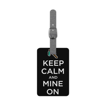 Minecraft Keep Calm and Mine On Custom Polyester Saffiano Rectangle White Luggage Tag Card Insert
