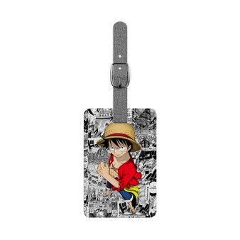 One Piece Luffy Custom Polyester Saffiano Rectangle White Luggage Tag Card Insert