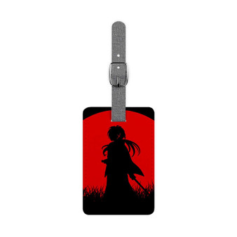 Red Moon Samurai X Rurouni Kenshin Custom Polyester Saffiano Rectangle White Luggage Tag Card Insert