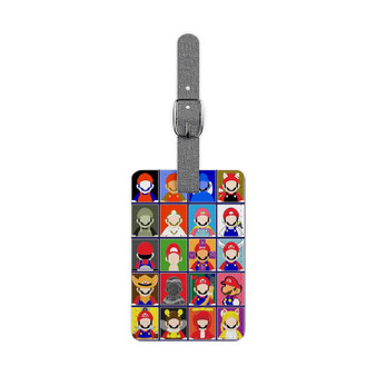 Super Mario No Face Custom Polyester Saffiano Rectangle White Luggage Tag Card Insert