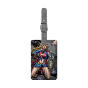 Supergirl Art Custom Polyester Saffiano Rectangle White Luggage Tag Card Insert