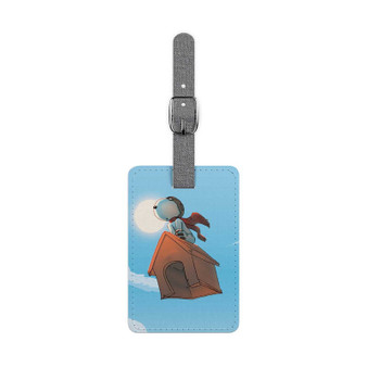 The Peanuts Snoopy Flying Custom Polyester Saffiano Rectangle White Luggage Tag Card Insert