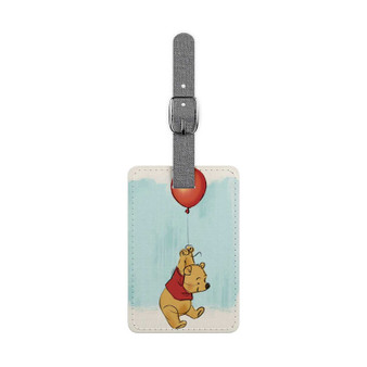 Winnie The Pooh With Ballon Disney Custom Polyester Saffiano Rectangle White Luggage Tag Card Insert