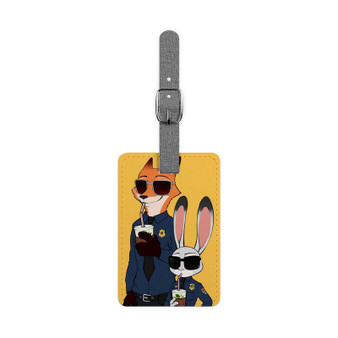 Zootopia Nick and Judy Police Custom Polyester Saffiano Rectangle White Luggage Tag Card Insert