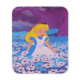 Alice in Wonderland With Flowers Custom Mouse Pad Gaming Rubber Backing