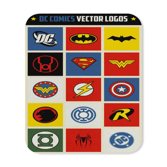 DC Comics Superheroes Logos Custom Mouse Pad Gaming Rubber Backing