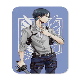 Levi Attack On Titan Art Custom Mouse Pad Gaming Rubber Backing