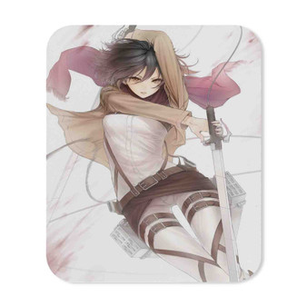 Mikasa Ackerman Attack on Titan Custom Mouse Pad Gaming Rubber Backing