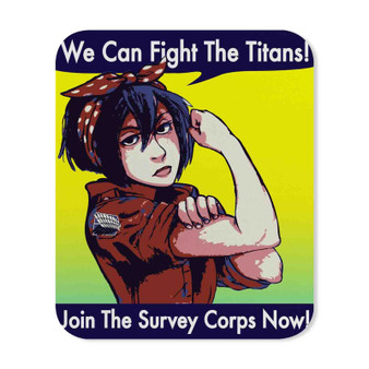 Mikasa Attack on Titan Fight Custom Mouse Pad Gaming Rubber Backing