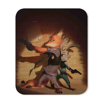 Nick Wilde and Judy Hopps Zootopia Custom Mouse Pad Gaming Rubber Backing