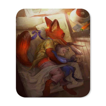 Nick Wilde and Judy Hopps Zootopia Sleeping Custom Mouse Pad Gaming Rubber Backing