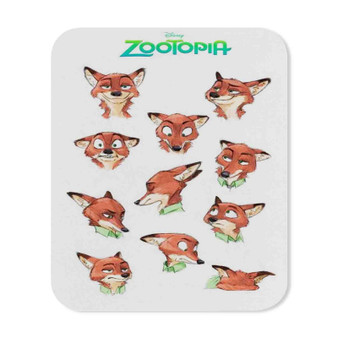 Nick Wilde Face Collage Zootopia Custom Mouse Pad Gaming Rubber Backing