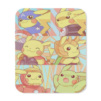 Pikachu as Avengers Characters Custom Mouse Pad Gaming Rubber Backing