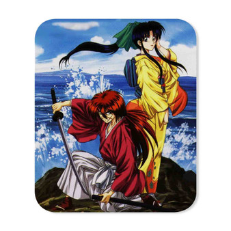 Rurouni Kenshin and Kamiya Kauru Samurai X Custom Mouse Pad Gaming Rubber Backing