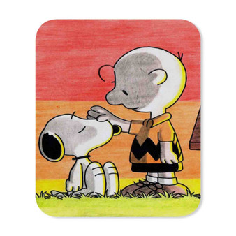 Snoopy and Charlie Brown Custom Mouse Pad Gaming Rubber Backing