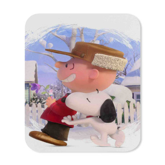 Snoopy and Charlie Brown The Peanuts Movie Custom Mouse Pad Gaming Rubber Backing