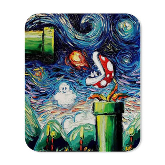 Super Mario Starry Night Custom Mouse Pad Gaming Rubber Backing