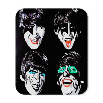 The Beatles Kiss Band Face Custom Mouse Pad Gaming Rubber Backing