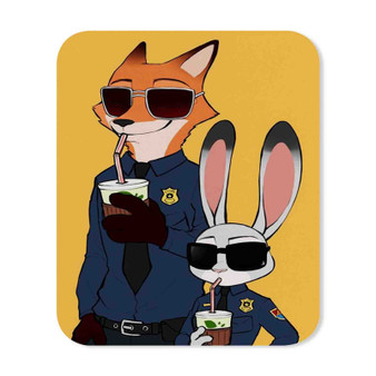 Zootopia Nick and Judy Police Custom Mouse Pad Gaming Rubber Backing