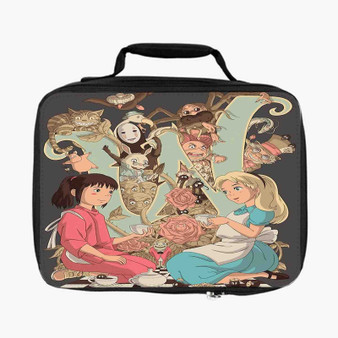 Alice in Wonderland and Spirited Away Custom Lunch Bag Fully Lined and Insulated for Adult and Kids