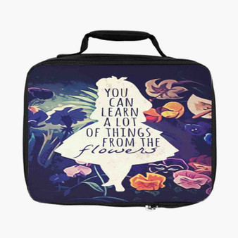 Alice in Wonderland Quotes Custom Lunch Bag Fully Lined and Insulated for Adult and Kids