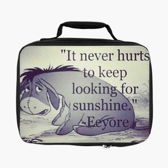 Eeyore Winnie The Pooh Quotes Custom Lunch Bag Fully Lined and Insulated for Adult and Kids