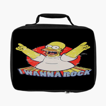 Homer The Simpsons I Wanna Rock Custom Lunch Bag Fully Lined and Insulated for Adult and Kids