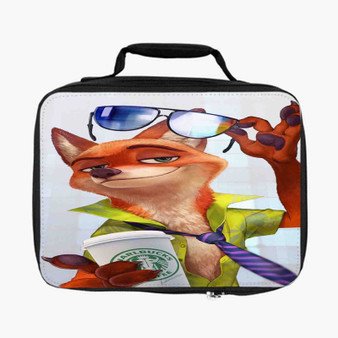 Nick Wilde Zootopia Starbucks Coffee Custom Lunch Bag Fully Lined and Insulated for Adult and Kids