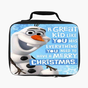 Olaf Frozen Quotes Custom Lunch Bag Fully Lined and Insulated for Adult and Kids