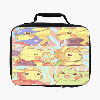 Pikachu as Avengers Characters Custom Lunch Bag Fully Lined and Insulated for Adult and Kids