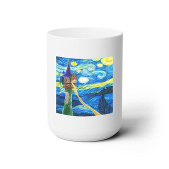 Disney Tanged Starry Night Custom White Ceramic Mug 15oz Sublimation BPA Free