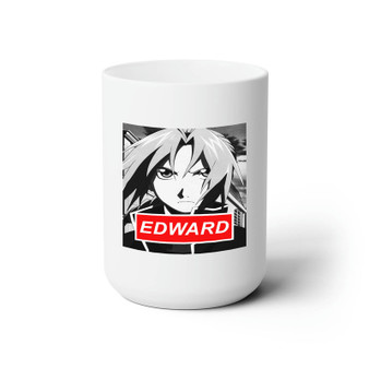 Edward Elric Fullmetal Alchemist Brotehrhood Custom White Ceramic Mug 15oz Sublimation BPA Free