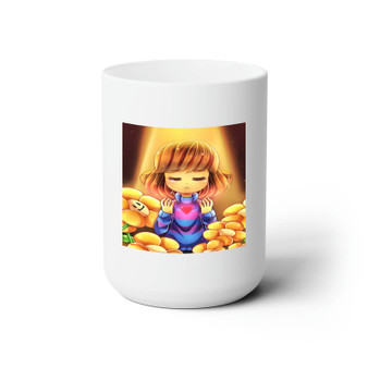 Frisk and Flowley Undertale Custom White Ceramic Mug 15oz Sublimation BPA Free