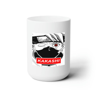 Kakashi Hatake Face Naruto Shippuden Custom White Ceramic Mug 15oz Sublimation BPA Free