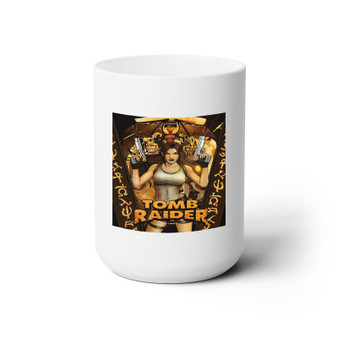 Lara Croft Tomb Raider Art Custom White Ceramic Mug 15oz Sublimation BPA Free