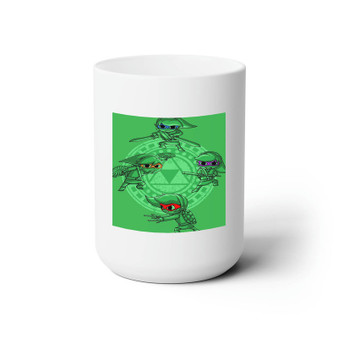 Link Ninja Turtles The Legend of Zelda Custom White Ceramic Mug 15oz Sublimation BPA Free