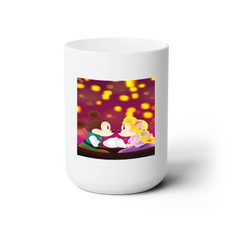Mickey and Minnie as Flynn and Rapunzel Custom White Ceramic Mug 15oz Sublimation BPA Free