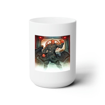 Red Skull Custom White Ceramic Mug 15oz Sublimation BPA Free