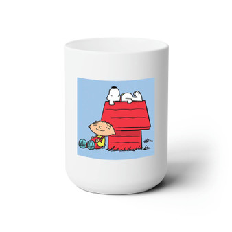 The Peanuts Snoopy and Family Guy Custom White Ceramic Mug 15oz Sublimation BPA Free