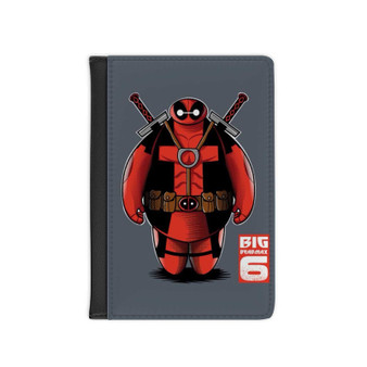 Baymax Deadpool Custom PU Faux Leather Passport Cover Wallet Black Holders Luggage Travel