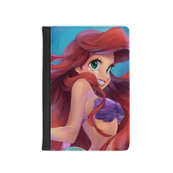 Beautiful Ariel Disney The Little Mermaid Custom PU Faux Leather Passport Cover Wallet Black Holders Luggage Travel