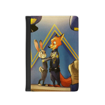 Disney Zootopia Police Custom PU Faux Leather Passport Cover Wallet Black Holders Luggage Travel